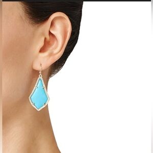 KENDRA SCOTT Alex Turquoise Magnesite Blue Earrings Gold